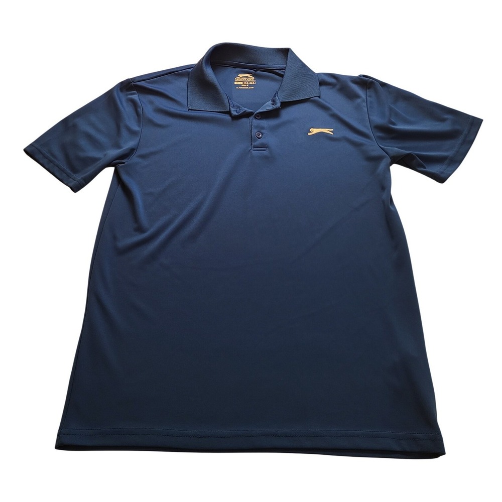 Slazenger Men's Performance Golf Polo Shirt Navy Blue Short Sleeve Size Small